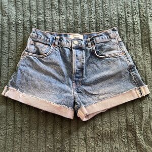 Reformation Charlie Cuffed High Rise Jean Shorts Size 29